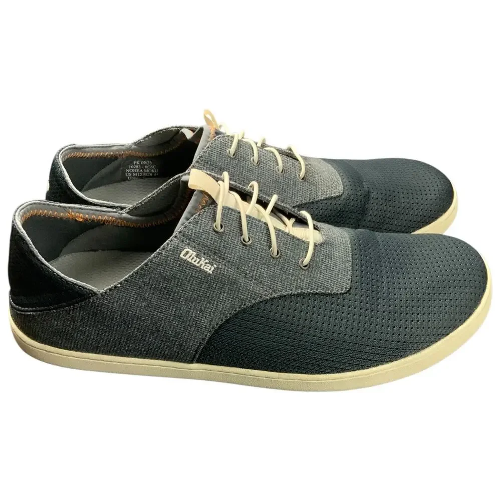 OluKai Nohea Moku Men’s Size 12 Gray Casual Boat Shoes Lightweight Comfort